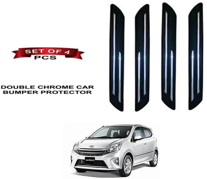 RONISH Rubber Car Bumper Protector Guard (Double Chrome) For Toyota Wigo RONISH Rubber Car Bumper Protector Guard (Double Chrome) For Toyota Wigo