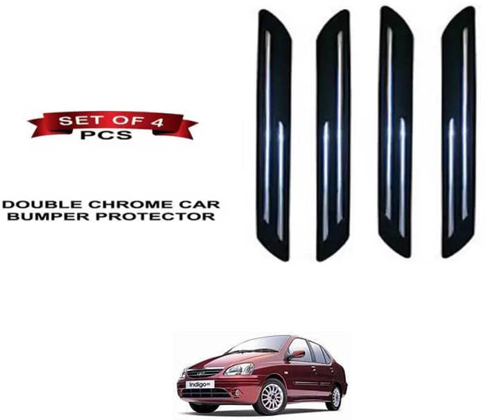 RONISH Rubber Car Bumper Protector Guard (Double Chrome) For Tata Indigo RONISH Rubber Car Bumper Protector Guard (Double Chrome) For Tata Indigo