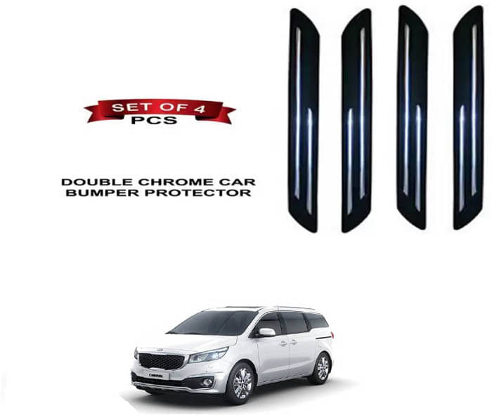     			RONISH Rubber Car Bumper Protector Guard (Double Chrome) For Kia Grand Carnival