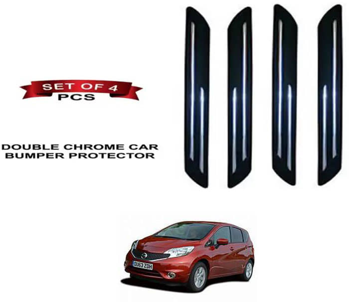 RONISH Rubber Car Bumper Protector Guard (Double Chrome) For Nissan NOTE