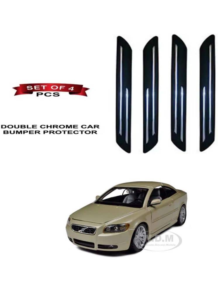 RONISH Rubber Car Bumper Protector Guard (Double Chrome) For Volvo C70