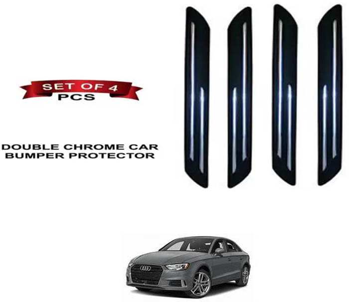 RONISH Rubber Car Bumper Protector Guard (Double Chrome) For Audi A3     			RONISH Rubber Car Bumper Protector Guard (Double Chrome) For Audi A3