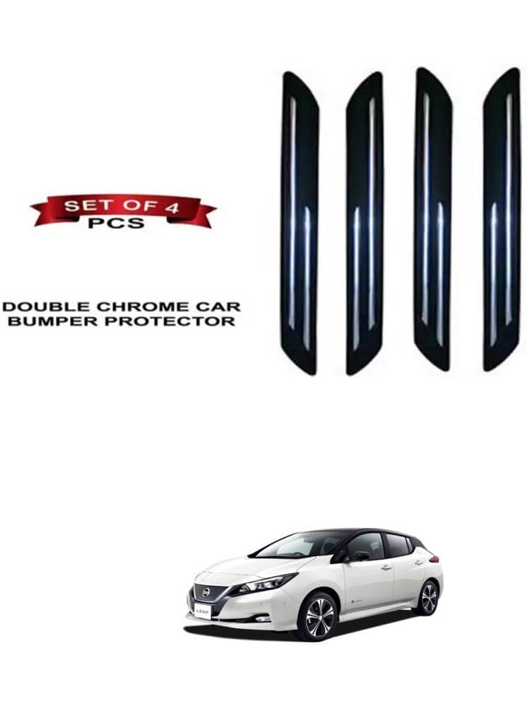     			RONISH Rubber Car Bumper Protector Guard (Double Chrome) For Nissan Leaf