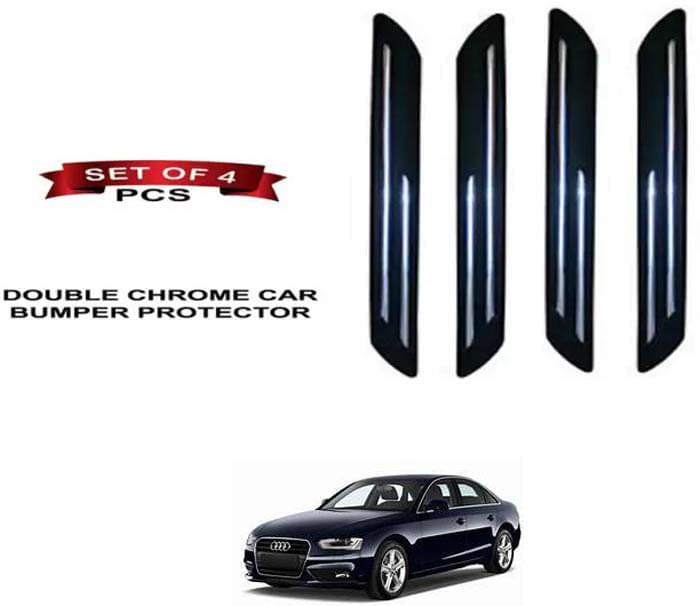 RONISH Rubber Car Bumper Protector Guard (Double Chrome) For Audi A4 RONISH Rubber Car Bumper Protector Guard (Double Chrome) For Audi A4