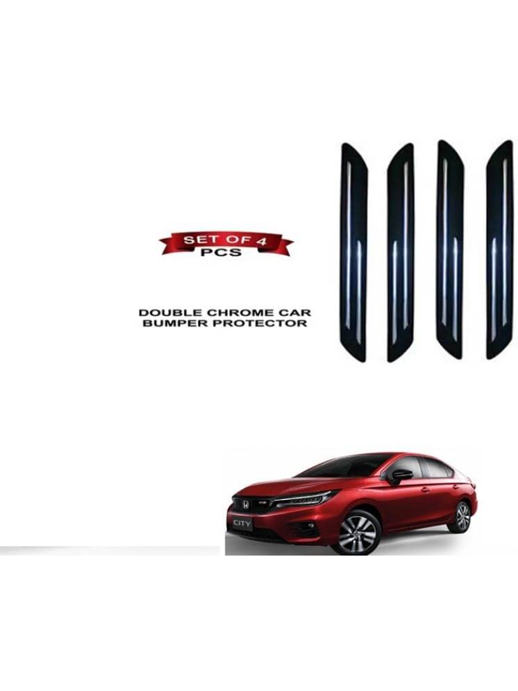 RONISH Rubber Car Bumper Protector Guard (Double Chrome) For Honda New City RONISH Rubber Car Bumper Protector Guard (Double Chrome) For Honda New City