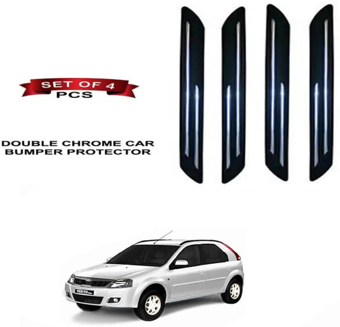 RONISH Rubber Car Bumper Protector Guard (Double Chrome) For Mahindra Verito Vibe RONISH Rubber Car Bumper Protector Guard (Double Chrome) For Mahindra Verito Vibe