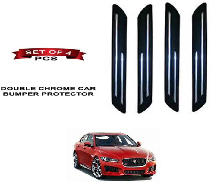RONISH Rubber Car Bumper Protector Guard (Double Chrome) For Jaguar XE RONISH Rubber Car Bumper Protector Guard (Double Chrome) For Jaguar XE