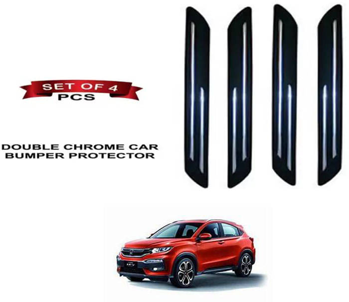 RONISH Rubber Car Bumper Protector Guard (Double Chrome) For Honda XRV RONISH Rubber Car Bumper Protector Guard (Double Chrome) For Honda XRV