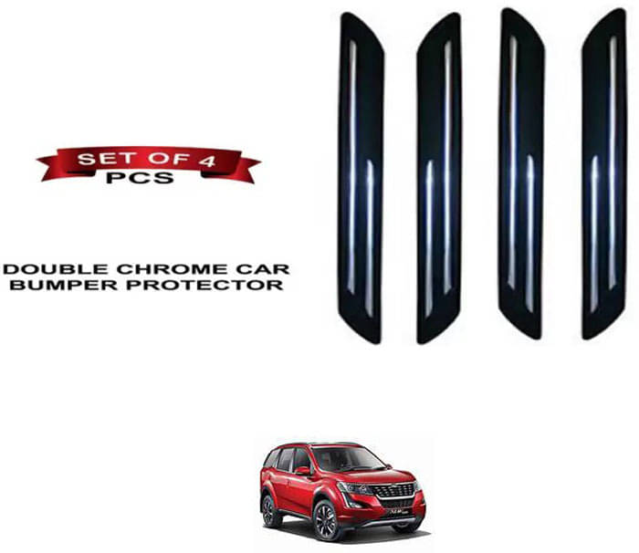 RONISH Rubber Car Bumper Protector Guard (Double Chrome) For Mahindra XUV 500 RONISH Rubber Car Bumper Protector Guard (Double Chrome) For Mahindra XUV 500