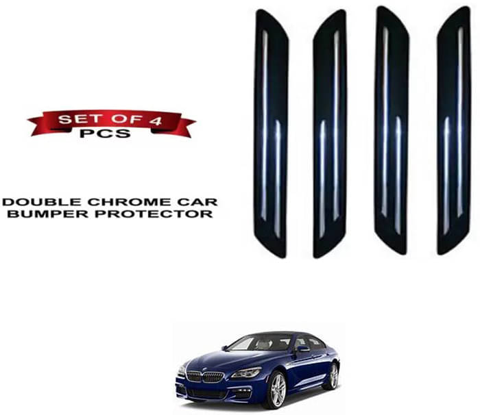     			RONISH Rubber Car Bumper Protector Guard (Double Chrome) For BMW 6 Series