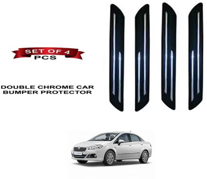     			RONISH Rubber Car Bumper Protector Guard (Double Chrome) For Fiat Lenia