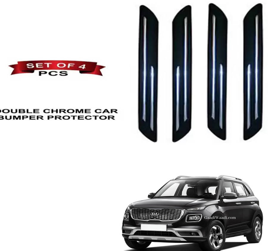     			RONISH Rubber Car Bumper Protector Guard (Double Chrome) For Kia QYI