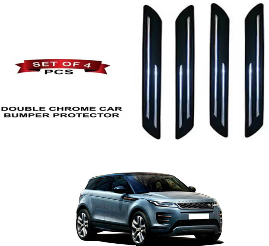 RONISH Rubber Car Bumper Protector Guard (Double Chrome) For Range Rover Range Rover Evoque Fa…elift