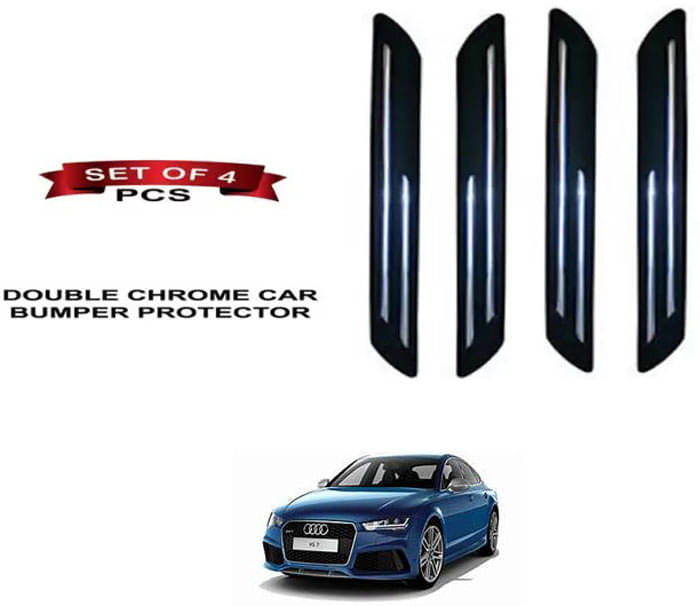     			RONISH Rubber Car Bumper Protector Guard (Double Chrome) For Audi RS7
