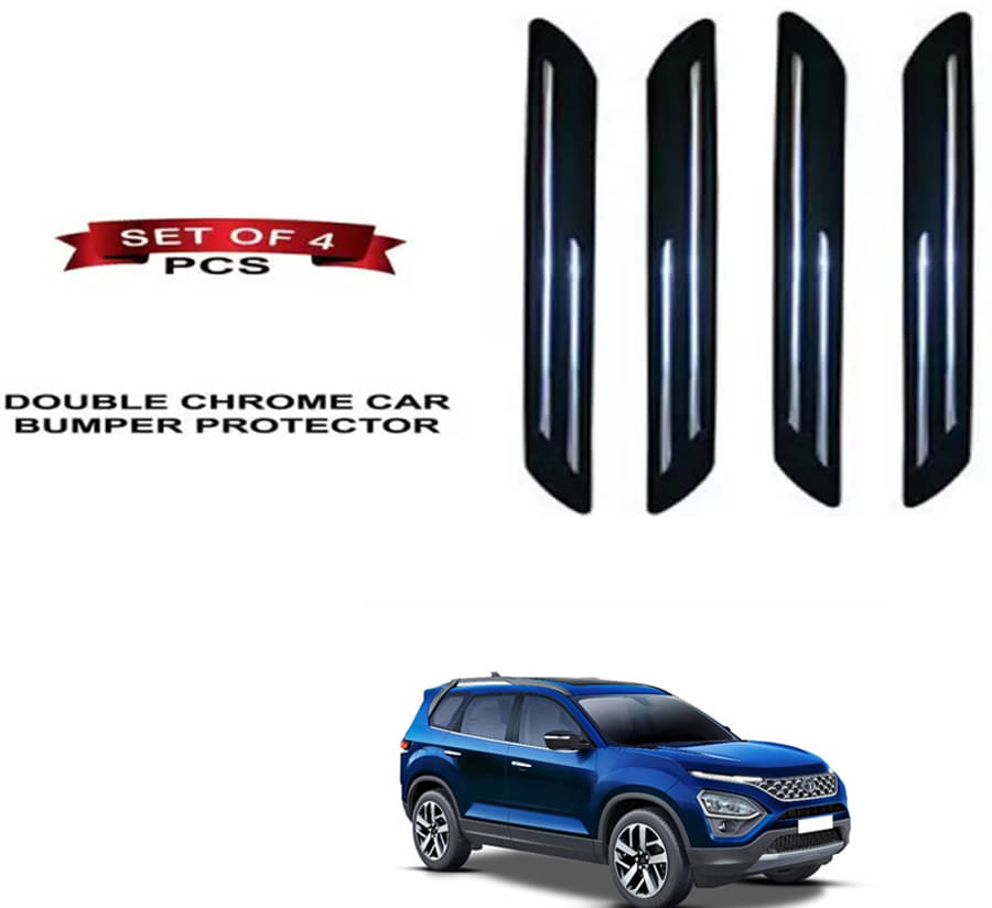     			RONISH Rubber Car Bumper Protector Guard (Double Chrome) For Tata Safari (6 Seater)
