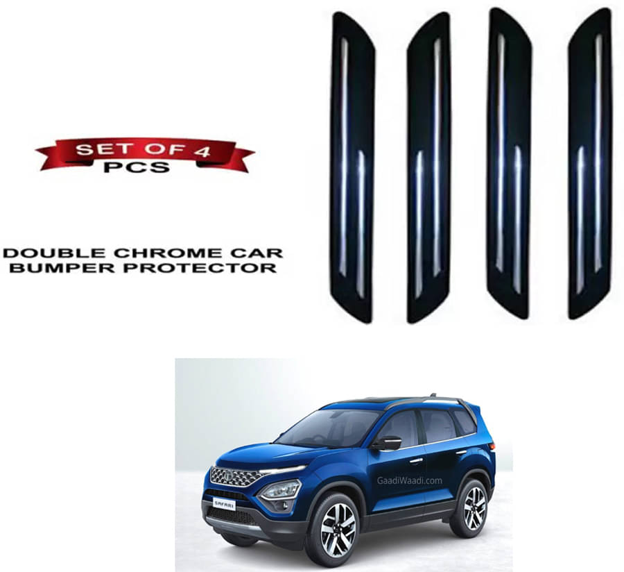 RONISH Rubber Car Bumper Protector Guard (Double Chrome) For Tata Safari (7 Seater) RONISH Rubber Car Bumper Protector Guard (Double Chrome) For Tata Safari (7 Seater)