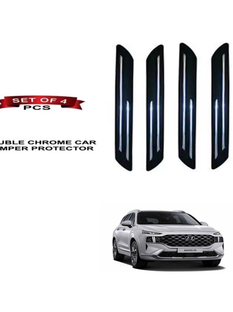 RONISH Rubber Car Bumper Protector Guard (Double Chrome) For Hyundai Santa Fe Facelift     			RONISH Rubber Car Bumper Protector Guard (Double Chrome) For Hyundai Santa Fe Facelift
