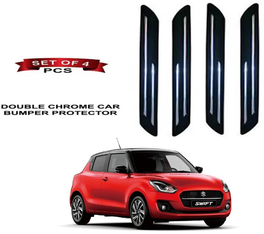 RONISH Rubber Car Bumper Protector Guard (Double Chrome) For Maruti Suzuki Swift RS RONISH Rubber Car Bumper Protector Guard (Double Chrome) For Maruti Suzuki Swift RS