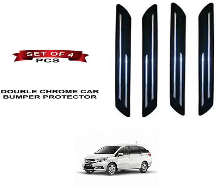 RONISH Rubber Car Bumper Protector Guard (Double Chrome) For Honda Mobilio RONISH Rubber Car Bumper Protector Guard (Double Chrome) For Honda Mobilio