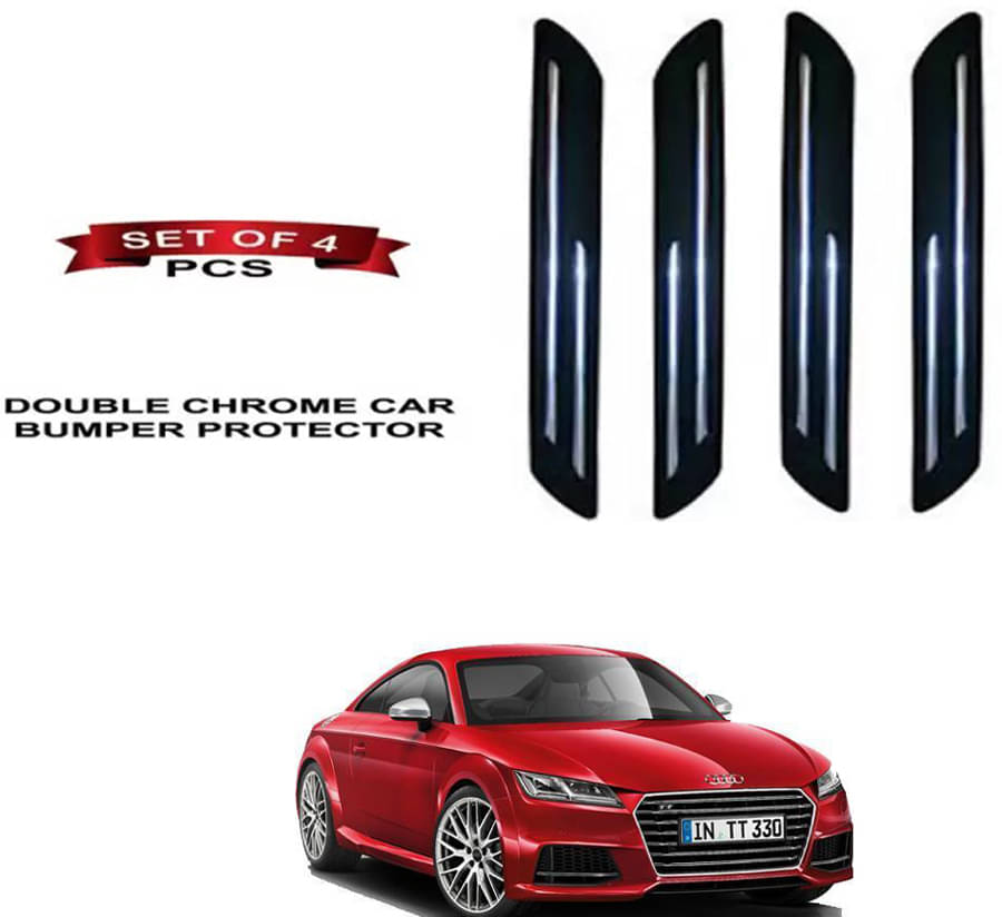     			RONISH Rubber Car Bumper Protector Guard (Double Chrome) For Audi TT Facelift