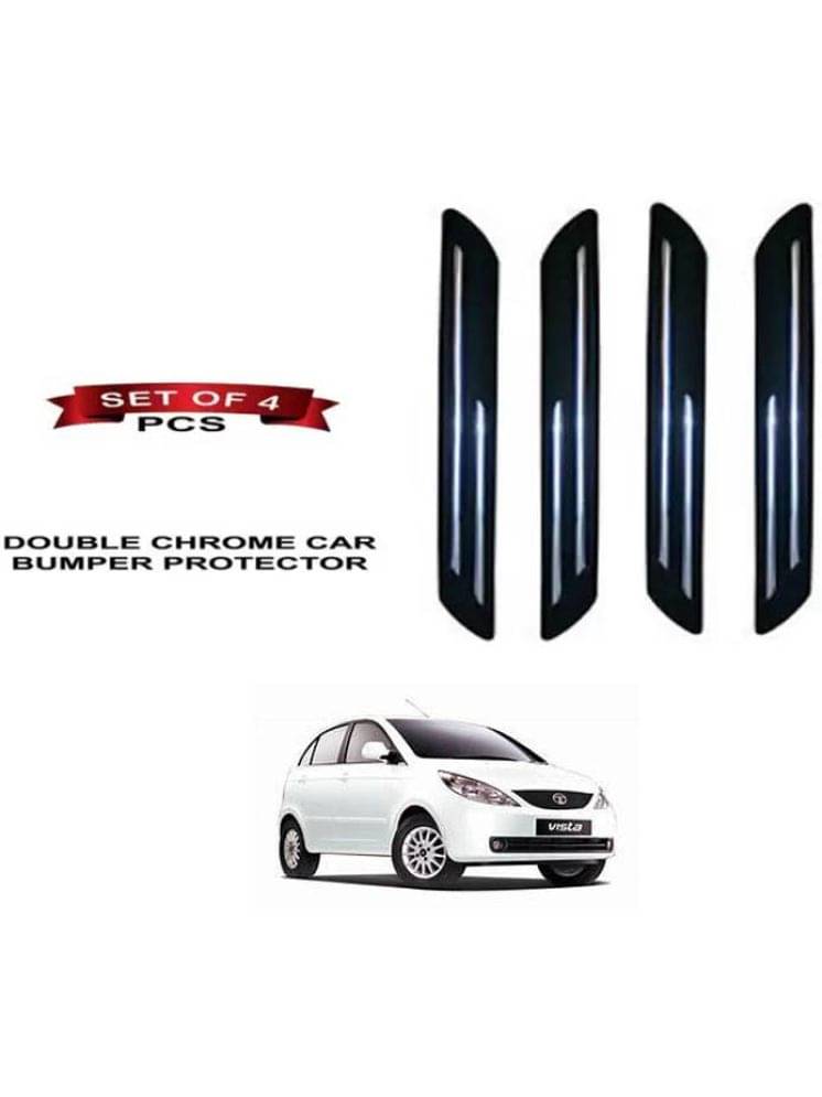 RONISH Rubber Car Bumper Protector Guard (Double Chrome) For Tata Indica Vista RONISH Rubber Car Bumper Protector Guard (Double Chrome) For Tata Indica Vista