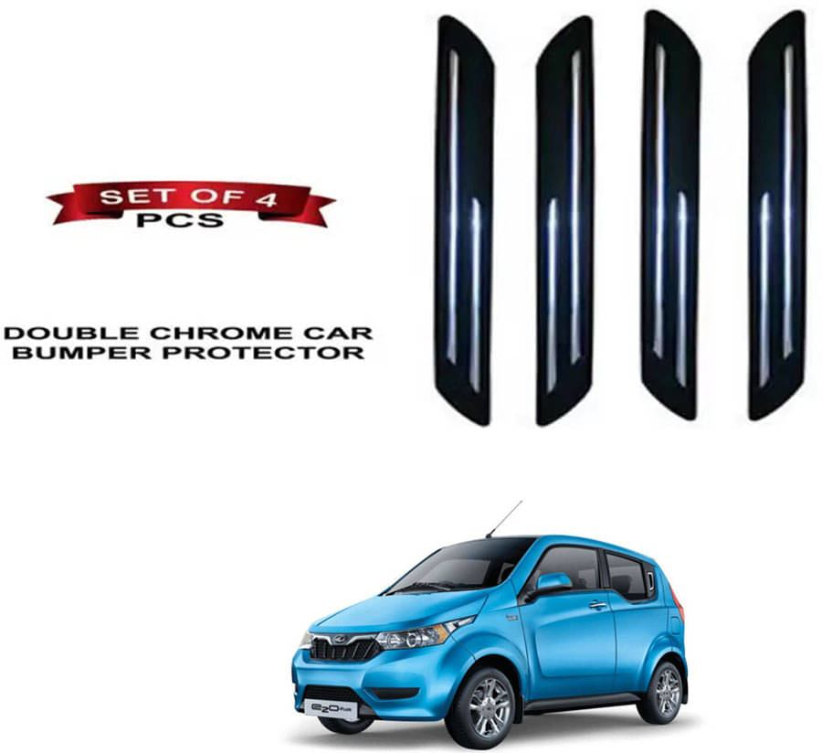     			RONISH Rubber Car Bumper Protector Guard (Double Chrome) For Mahindra e2o PLUS