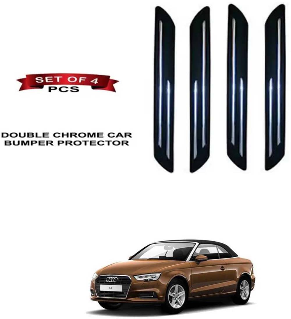 RONISH Rubber Car Bumper Protector Guard (Double Chrome) For Audi A3 Cabriolet RONISH Rubber Car Bumper Protector Guard (Double Chrome) For Audi A3 Cabriolet