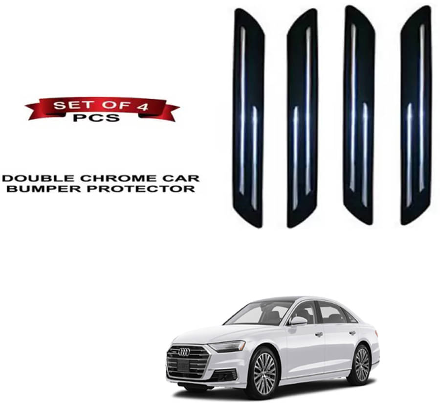 RONISH Rubber Car Bumper Protector Guard (Double Chrome) For Audi New A8 L RONISH Rubber Car Bumper Protector Guard (Double Chrome) For Audi New A8 L
