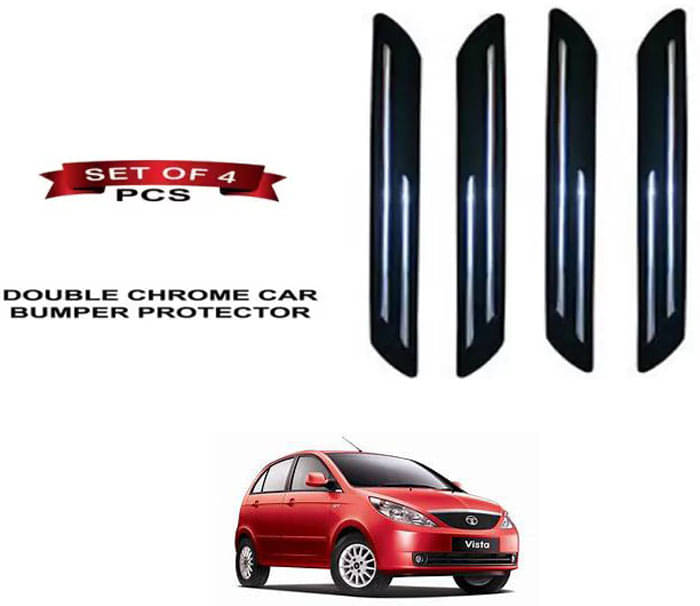 RONISH Rubber Car Bumper Protector Guard (Double Chrome) For Tata Vista RONISH Rubber Car Bumper Protector Guard (Double Chrome) For Tata Vista