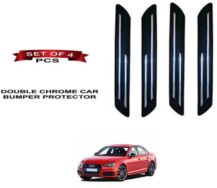 RONISH Rubber Car Bumper Protector Guard (Double Chrome) For Audi S4 RONISH Rubber Car Bumper Protector Guard (Double Chrome) For Audi S4