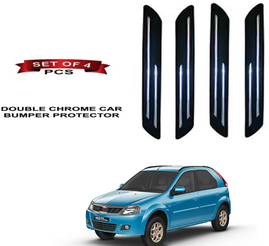 RONISH Rubber Car Bumper Protector Guard (Double Chrome) For Mahindra Verito Vibe CS RONISH Rubber Car Bumper Protector Guard (Double Chrome) For Mahindra Verito Vibe CS