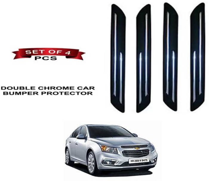     			RONISH Rubber Car Bumper Protector Guard (Double Chrome) For Chevrolet Cruze