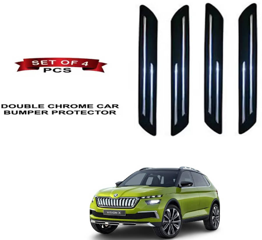 RONISH Rubber Car Bumper Protector Guard (Double Chrome) For Skoda Vision X SUV Concept RONISH Rubber Car Bumper Protector Guard (Double Chrome) For Skoda Vision X SUV Concept