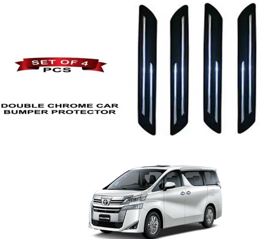     			RONISH Rubber Car Bumper Protector Guard (Double Chrome) For Toyota Vellfire