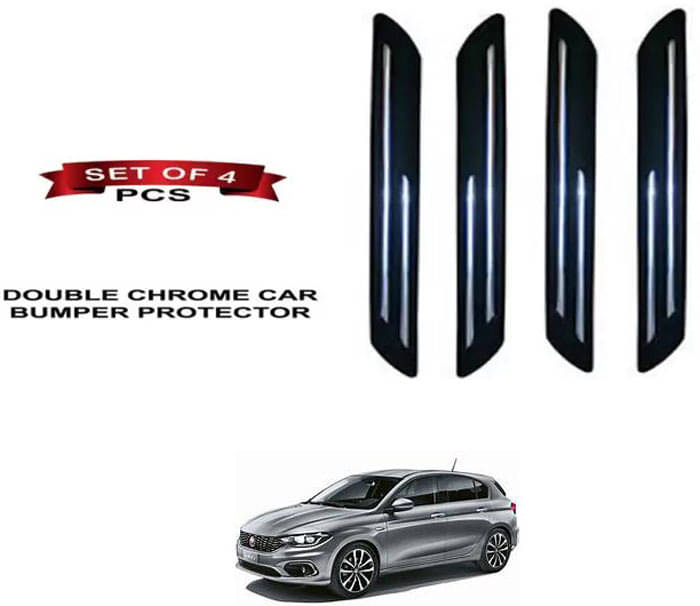     			RONISH Rubber Car Bumper Protector Guard (Double Chrome) For Fiat tipo