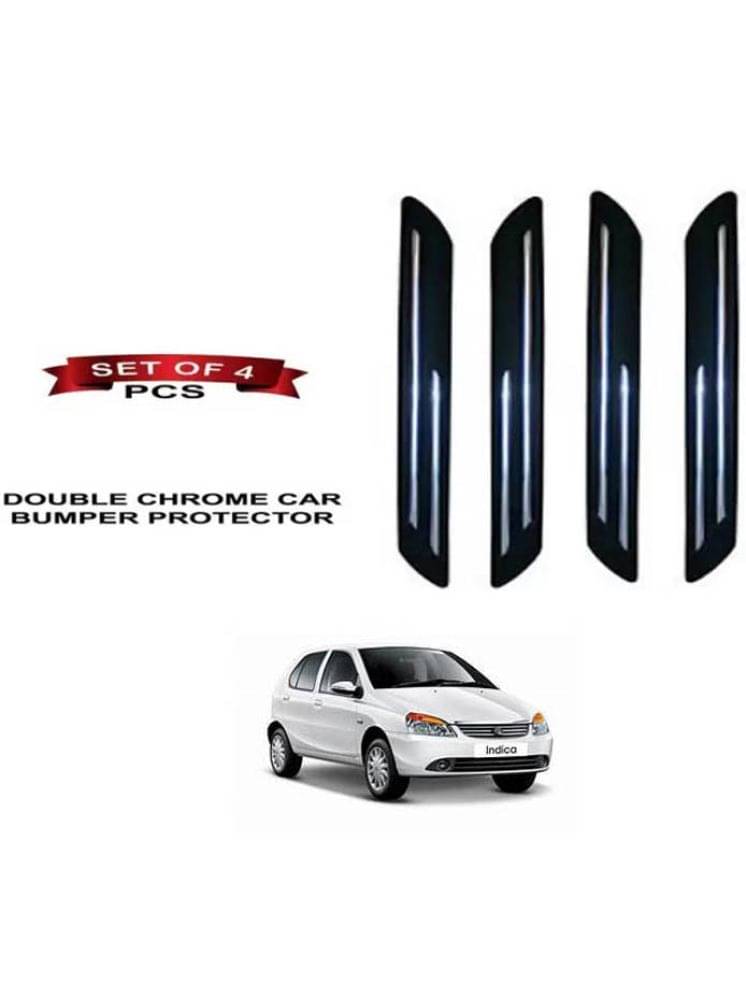 RONISH Rubber Car Bumper Protector Guard (Double Chrome) For Tata Indica V2 RONISH Rubber Car Bumper Protector Guard (Double Chrome) For Tata Indica V2