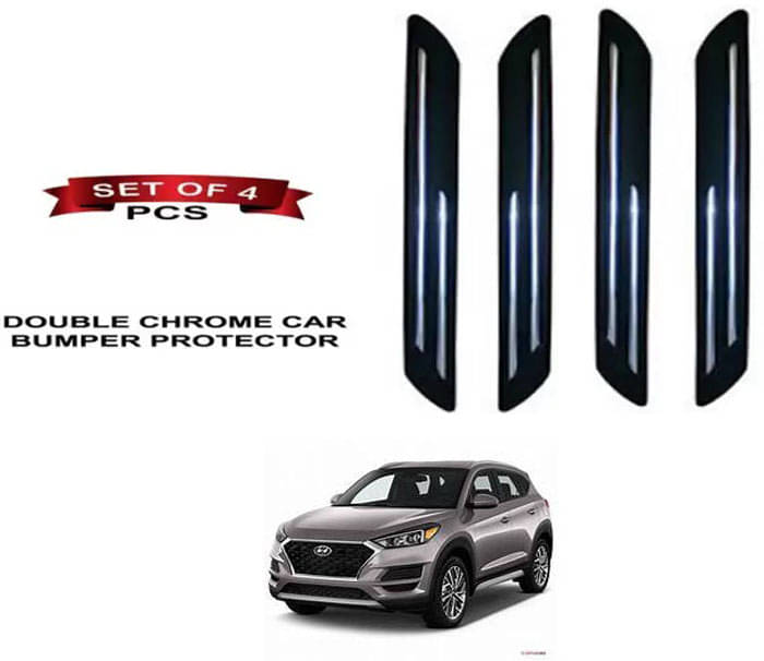 RONISH Rubber Car Bumper Protector Guard (Double Chrome) For Hyundai Tucson RONISH Rubber Car Bumper Protector Guard (Double Chrome) For Hyundai Tucson