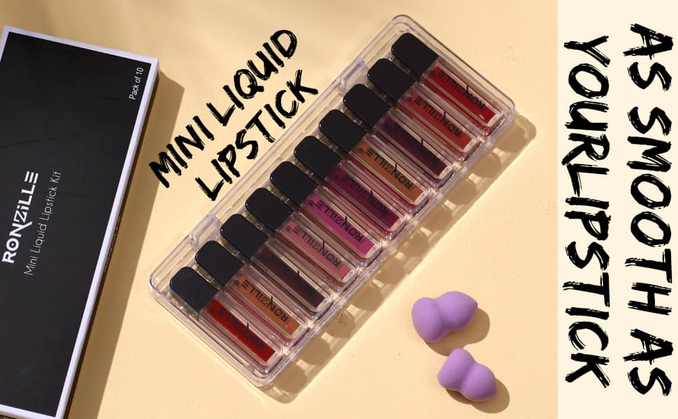     			Ronzille Multi Matte Lipstick 10 pc