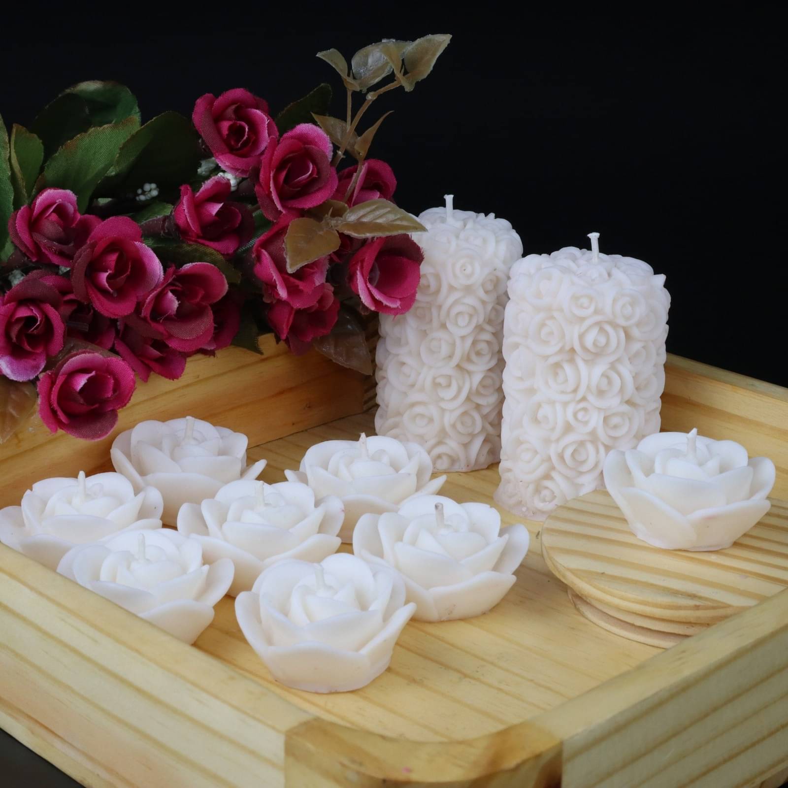     			Shraddha Creation White Vanilla Pillar Candle 7 cm ( Pack of 10 )