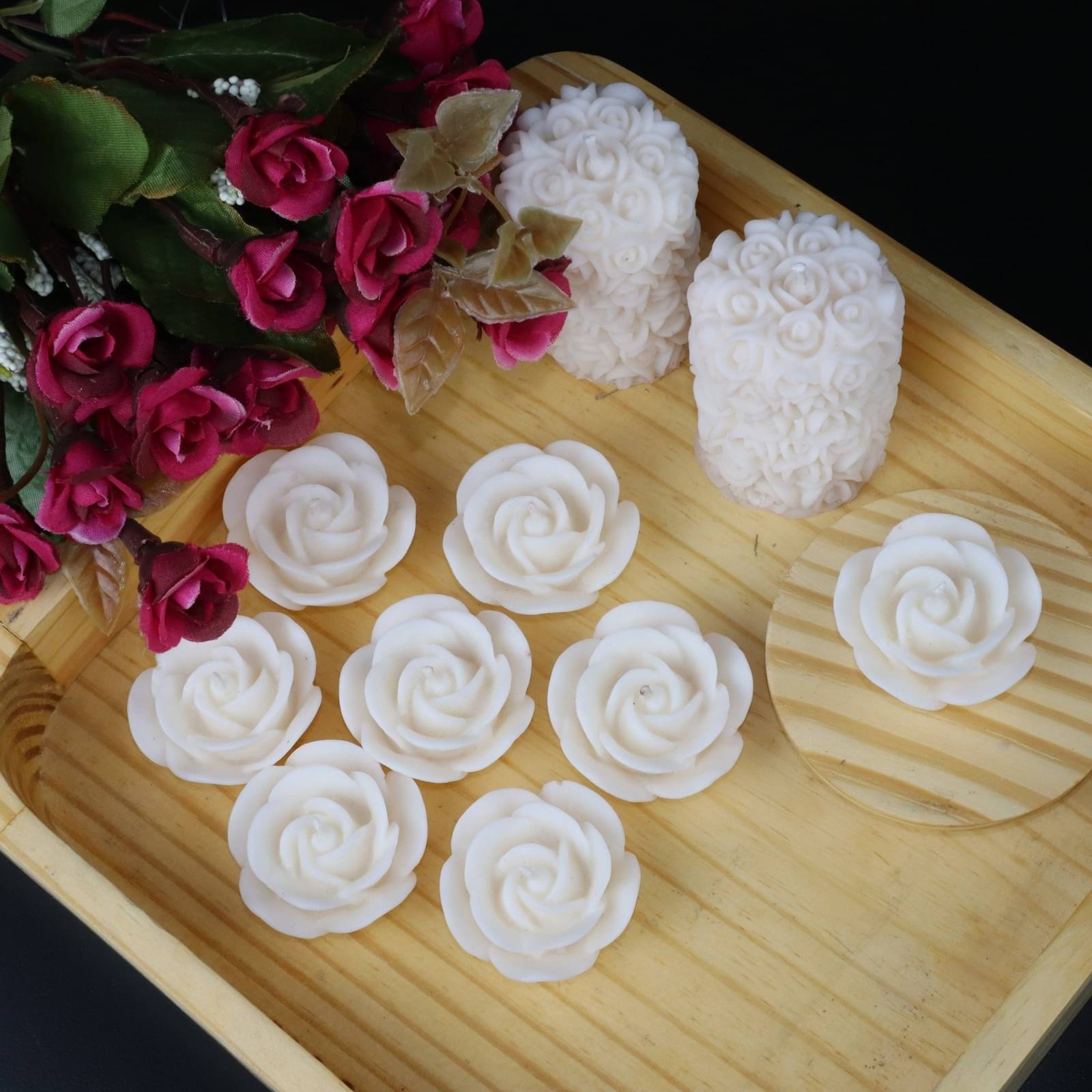     			Shraddha Creation White Vanilla Pillar Candle 7 cm ( Pack of 10 )