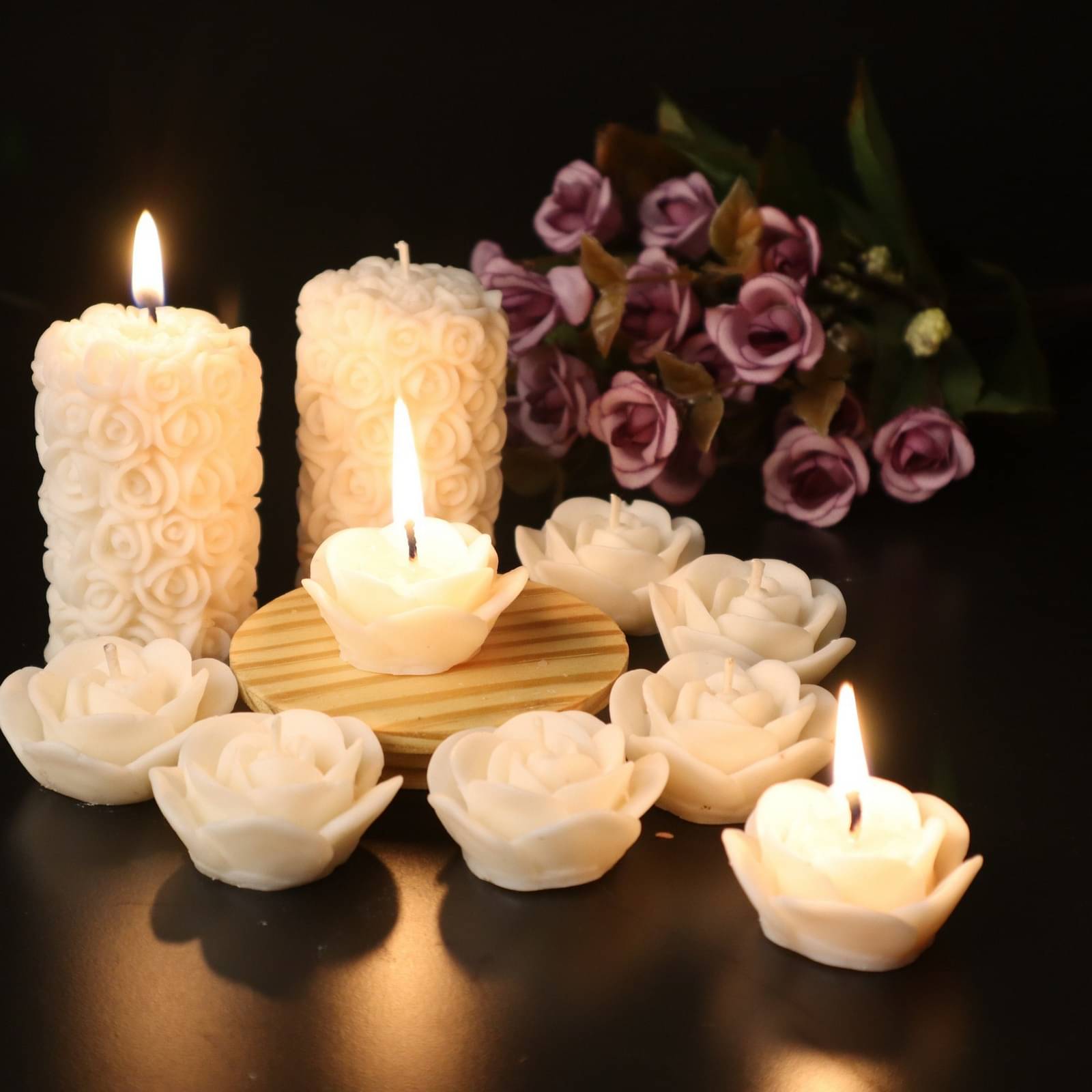     			Shraddha Creation White Vanilla Pillar Candle 7 cm ( Pack of 10 )