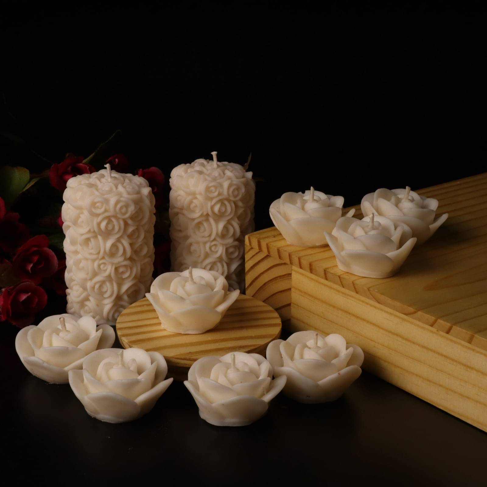     			Shraddha Creation White Vanilla Pillar Candle 7 cm ( Pack of 10 )