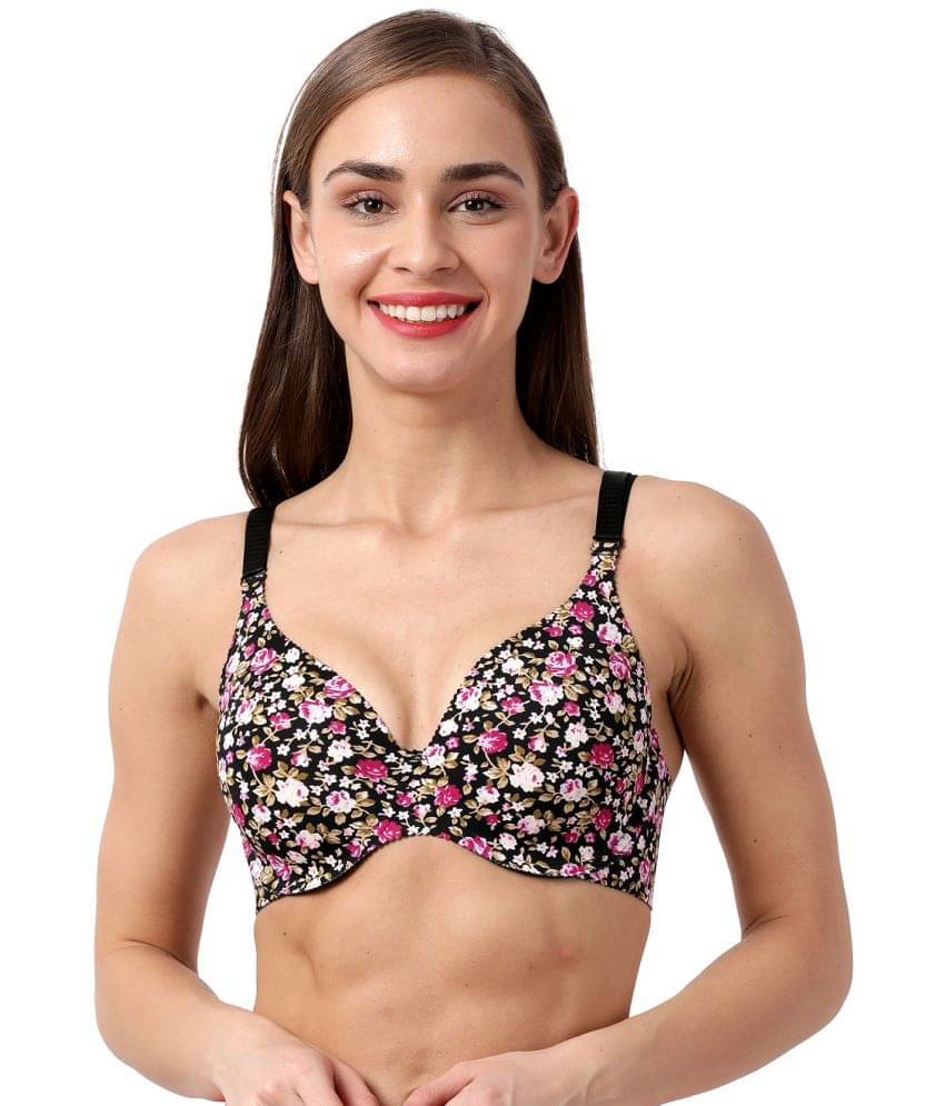     			Shyaway Nylon Lightly Padded Women's T-Shirt Bra ( Black ) SY91031-BlackDitsy