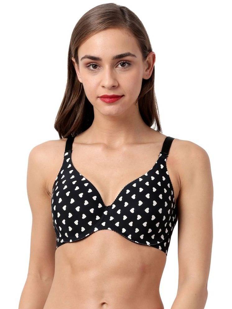 Shyaway Nylon Lightly Padded Women's Everyday Bra ( Black ) SY91020-BlackWhite Shyaway Nylon Lightly Padded Women's Everyday Bra ( Black ) SY91020-BlackWhite