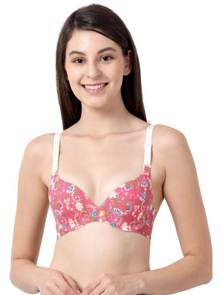Shyaway Nylon Lightly Padded Women's Everyday Bra ( Pink ) SY91009-Pink     			Shyaway Nylon Lightly Padded Women's Everyday Bra ( Pink ) SY91009-Pink