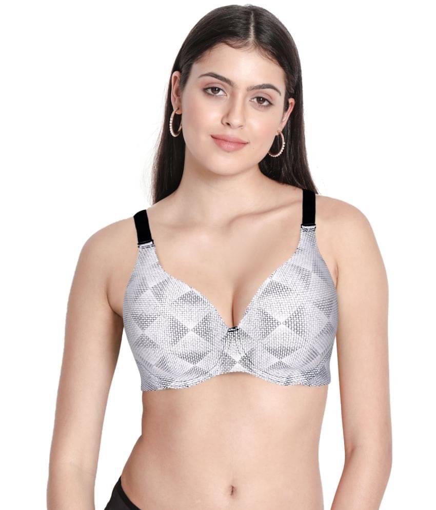 Shyaway Nylon Lightly Padded Women's Everyday Bra ( White ) SY91039-WhiteBlack     			Shyaway Nylon Lightly Padded Women's Everyday Bra ( White ) SY91039-WhiteBlack