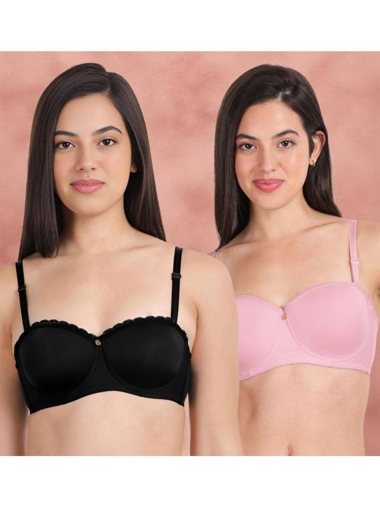 Susie Pack of 2 Nylon Lightly Padded Women's Balconette Bra ( Multicolor ) susi-c2b-1449 Susie Pack of 2 Nylon Lightly Padded Women's Balconette Bra ( Multicolor ) susi-c2b-1449