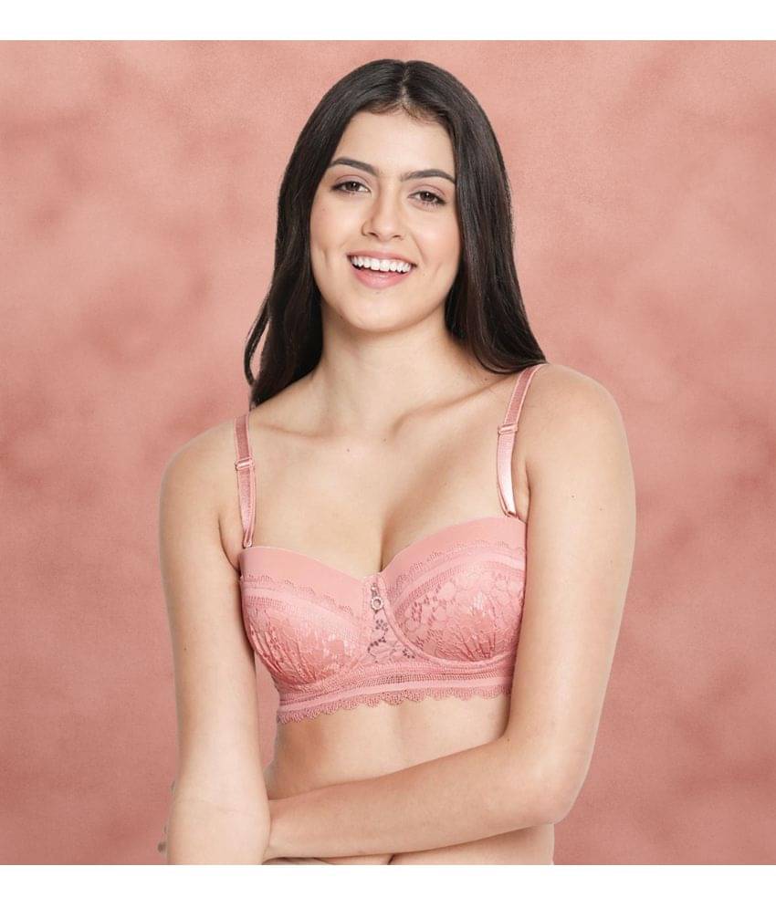 Susie Nylon Lightly Padded Women's Balconette Bra ( Pink ) S047-PalePink     			Susie Nylon Lightly Padded Women's Balconette Bra ( Pink ) S047-PalePink