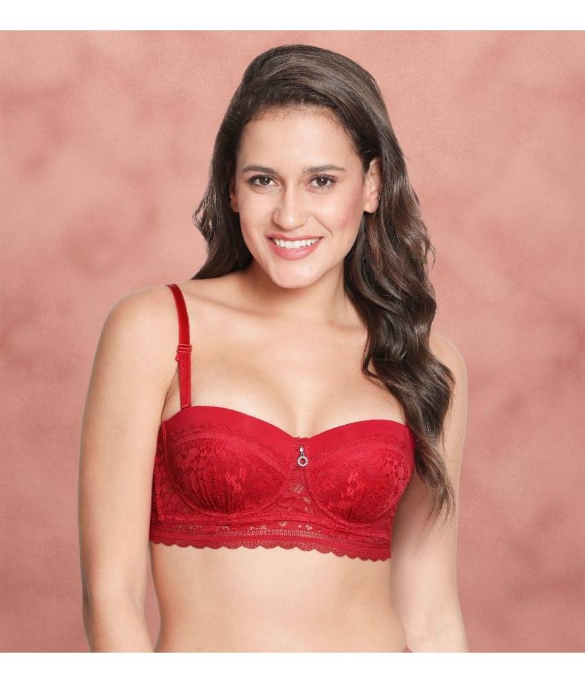     			Susie Nylon Lightly Padded Women's Balconette Bra ( Red ) S047-FieryRed