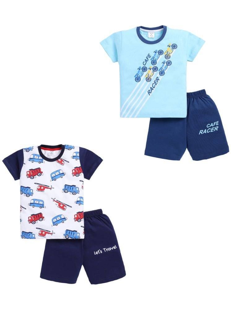    			Todd N Teen Pack of 2 Baby Boys Cotton T-Shirt & Shorts ( Multicolor )